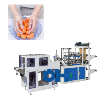 Most popular hdpe glove fold clear plastic PE polyethylene glove making machine